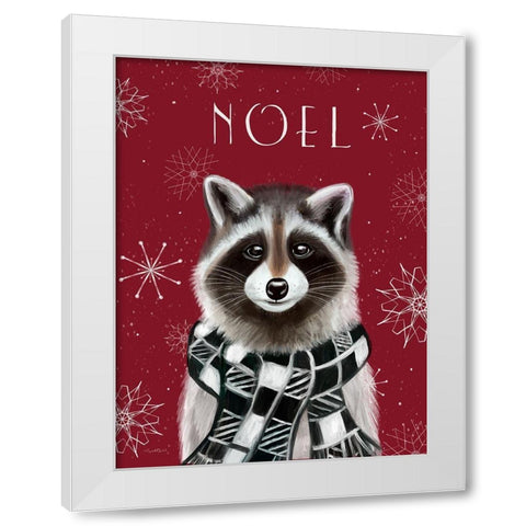 Noel Raccoon White Modern Wood Framed Art Print by Tyndall, Elizabeth