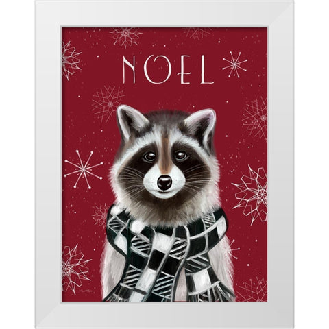 Noel Raccoon White Modern Wood Framed Art Print by Tyndall, Elizabeth