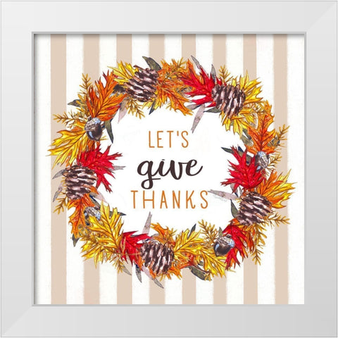 Lets Give Thanks White Modern Wood Framed Art Print by Tyndall, Elizabeth