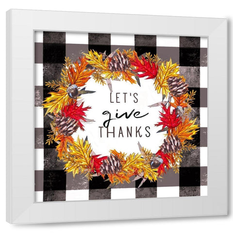 Give Thanks White Modern Wood Framed Art Print by Tyndall, Elizabeth