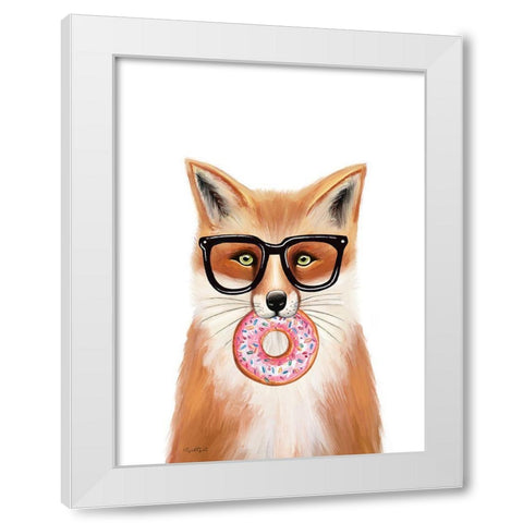 Quirky Fox White Modern Wood Framed Art Print by Tyndall, Elizabeth