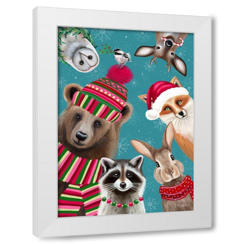 Holiday Pals White Modern Wood Framed Art Print by Tyndall, Elizabeth