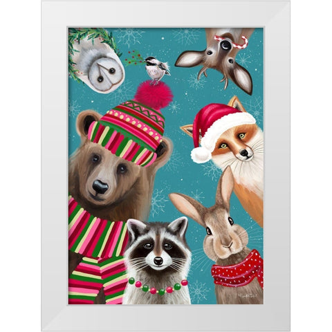 Holiday Pals White Modern Wood Framed Art Print by Tyndall, Elizabeth