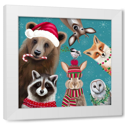 Holiday Pals II White Modern Wood Framed Art Print by Tyndall, Elizabeth