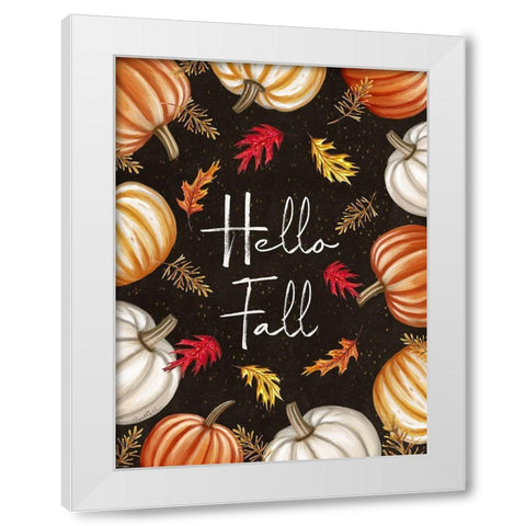 Hello Fall White Modern Wood Framed Art Print by Tyndall, Elizabeth