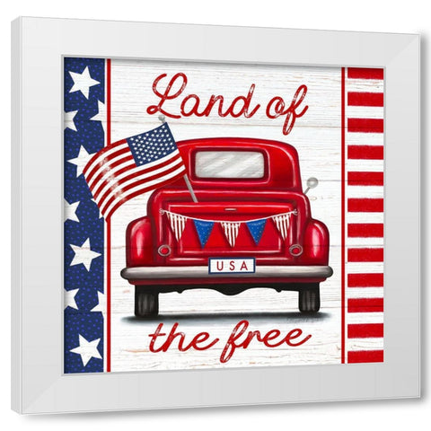 Land of the Free White Modern Wood Framed Art Print by Tyndall, Elizabeth