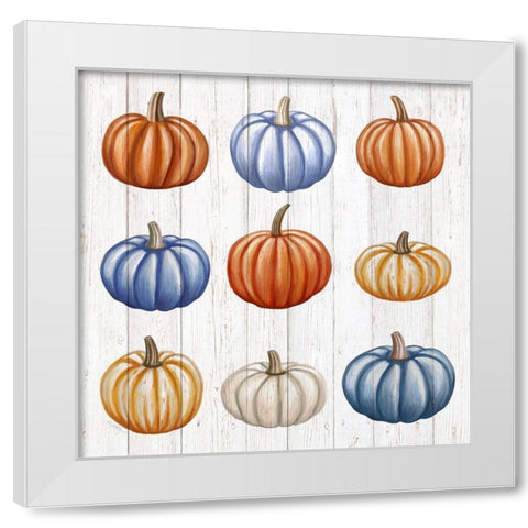 Pumpkins II White Modern Wood Framed Art Print by Tyndall, Elizabeth