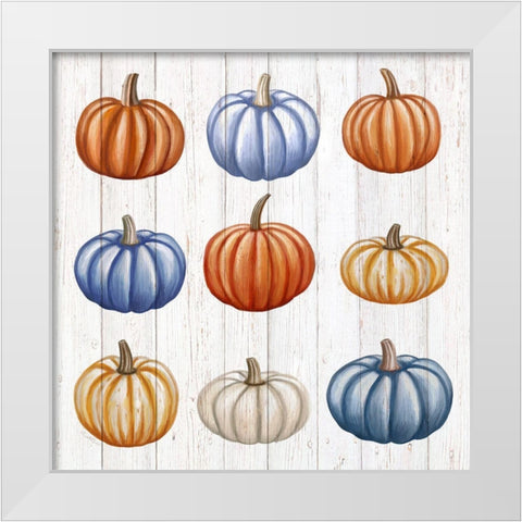 Pumpkins II White Modern Wood Framed Art Print by Tyndall, Elizabeth