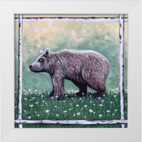 Bear White Modern Wood Framed Art Print by Tyndall, Elizabeth