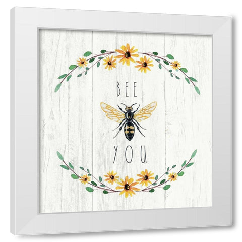 Bee You White Modern Wood Framed Art Print by Tyndall, Elizabeth