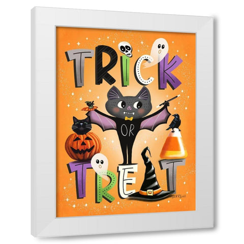 Trick or Treat White Modern Wood Framed Art Print by Tyndall, Elizabeth