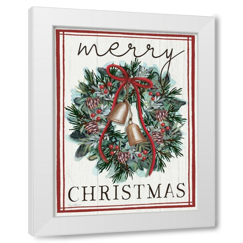Merry Christmas White Modern Wood Framed Art Print by Tyndall, Elizabeth