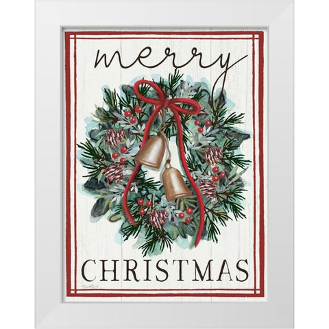 Merry Christmas White Modern Wood Framed Art Print by Tyndall, Elizabeth