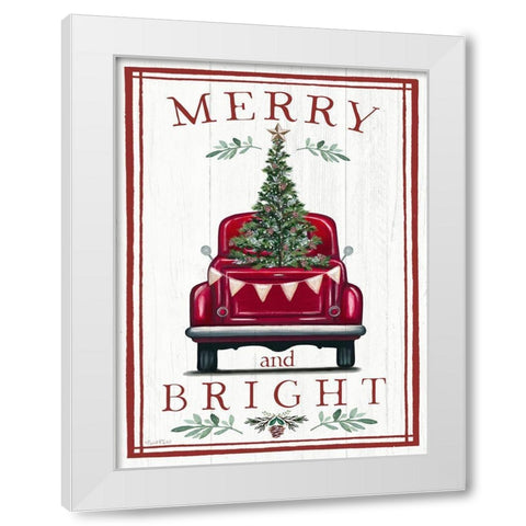 Merry and Bright White Modern Wood Framed Art Print by Tyndall, Elizabeth