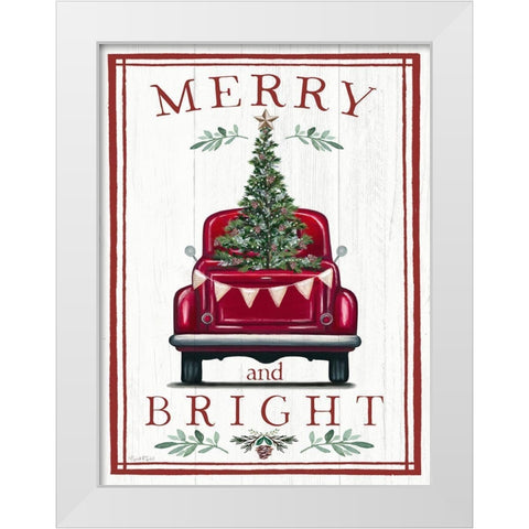 Merry and Bright White Modern Wood Framed Art Print by Tyndall, Elizabeth