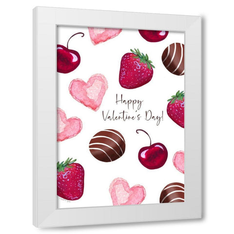 Valentine Chocolates White Modern Wood Framed Art Print by Tyndall, Elizabeth