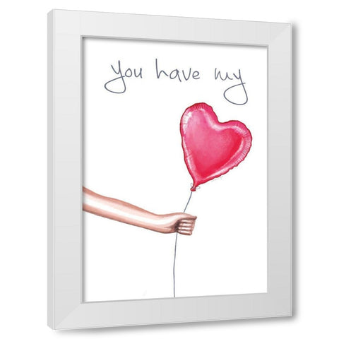 Gave You My Heart White Modern Wood Framed Art Print by Tyndall, Elizabeth