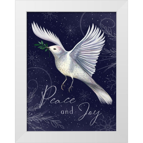 Peace and Joy White Modern Wood Framed Art Print by Tyndall, Elizabeth