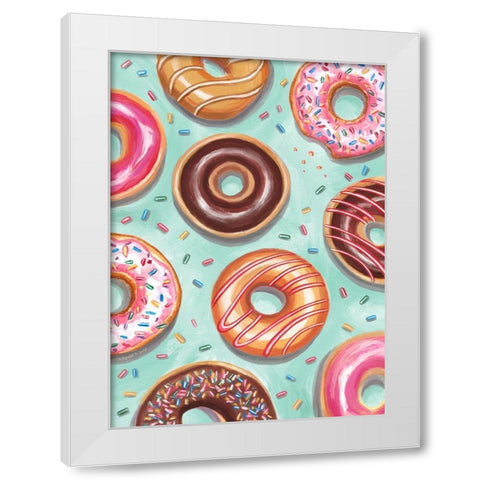 Donuts White Modern Wood Framed Art Print by Tyndall, Elizabeth