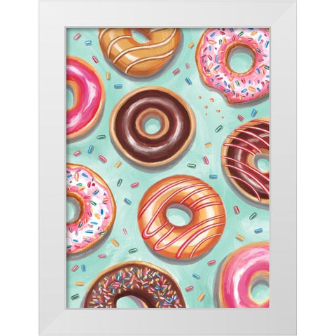 Donuts White Modern Wood Framed Art Print by Tyndall, Elizabeth