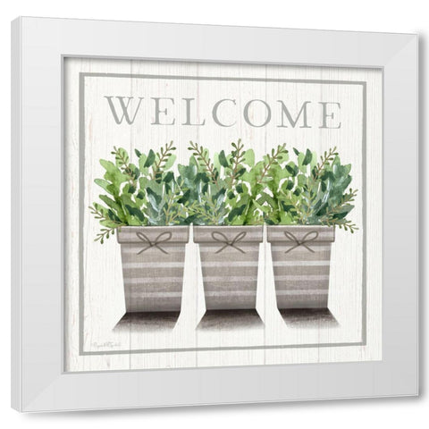 Welcome White Modern Wood Framed Art Print by Tyndall, Elizabeth