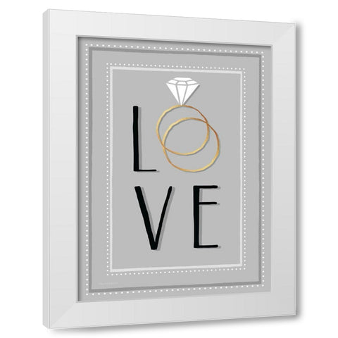 Love White Modern Wood Framed Art Print by Tyndall, Elizabeth