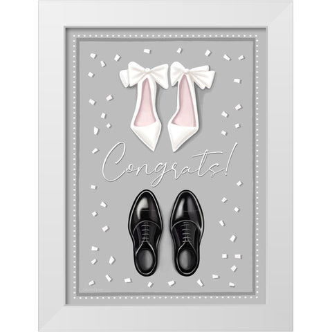 I Do Shoes White Modern Wood Framed Art Print by Tyndall, Elizabeth