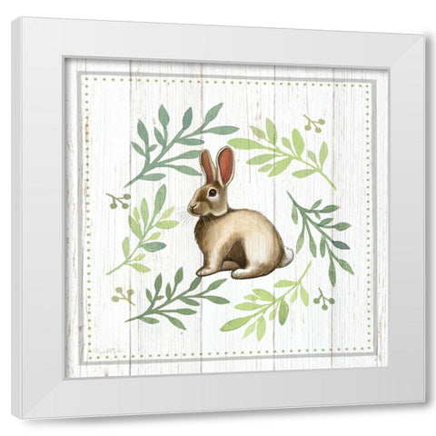 Bunny I White Modern Wood Framed Art Print by Tyndall, Elizabeth