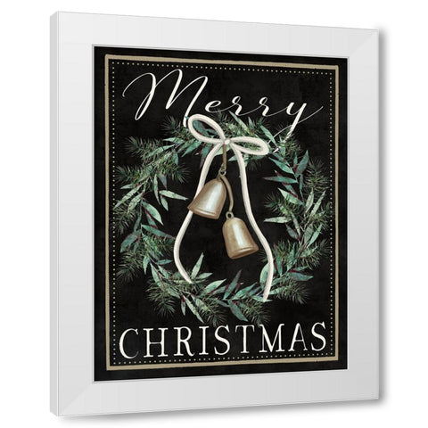 Merry Christmas White Modern Wood Framed Art Print by Tyndall, Elizabeth