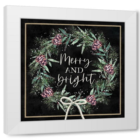 Merry and Bright White Modern Wood Framed Art Print by Tyndall, Elizabeth