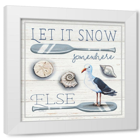 Let It Snow White Modern Wood Framed Art Print by Tyndall, Elizabeth