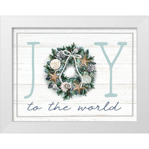 Joy to the World White Modern Wood Framed Art Print by Tyndall, Elizabeth