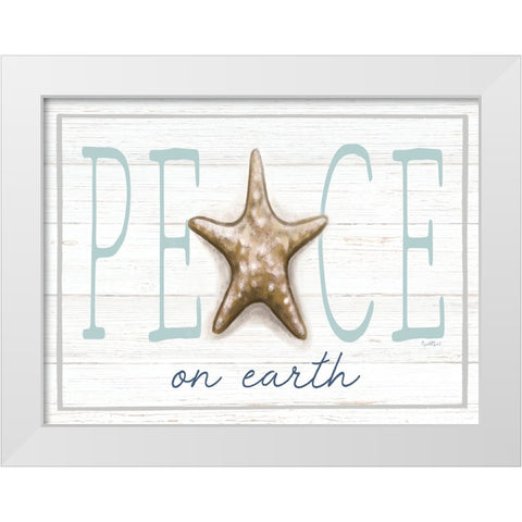 Peace on Earth White Modern Wood Framed Art Print by Tyndall, Elizabeth