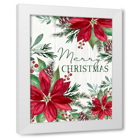 Merry Christmas White Modern Wood Framed Art Print by Tyndall, Elizabeth