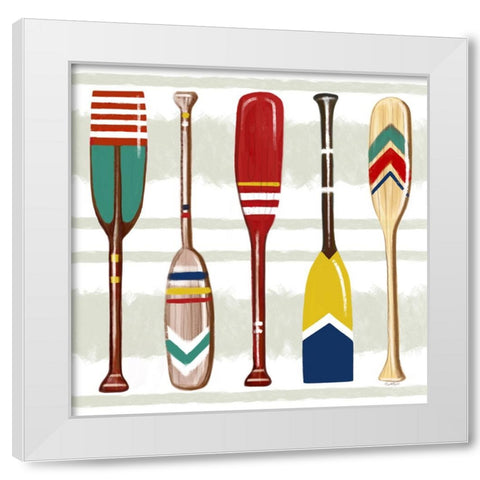 Oars White Modern Wood Framed Art Print by Tyndall, Elizabeth