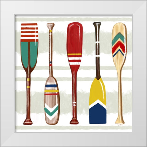 Oars White Modern Wood Framed Art Print by Tyndall, Elizabeth