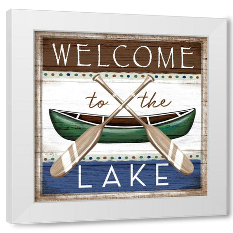 Welcome to the Lake White Modern Wood Framed Art Print by Tyndall, Elizabeth