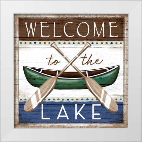 Welcome to the Lake White Modern Wood Framed Art Print by Tyndall, Elizabeth