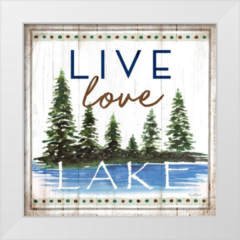 Live, Love, Lake White Modern Wood Framed Art Print by Tyndall, Elizabeth