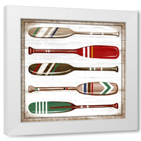 Oars II White Modern Wood Framed Art Print by Tyndall, Elizabeth