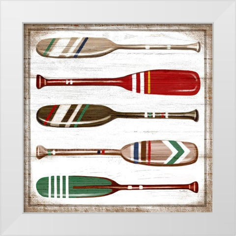 Oars II White Modern Wood Framed Art Print by Tyndall, Elizabeth