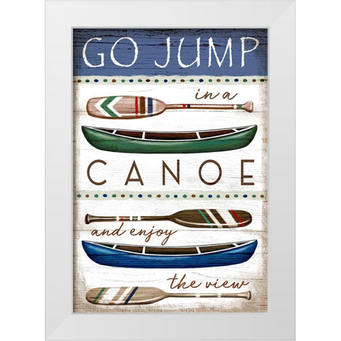 Go Jump in the Lake White Modern Wood Framed Art Print by Tyndall, Elizabeth