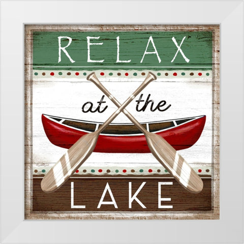 Relax at the Lake White Modern Wood Framed Art Print by Tyndall, Elizabeth