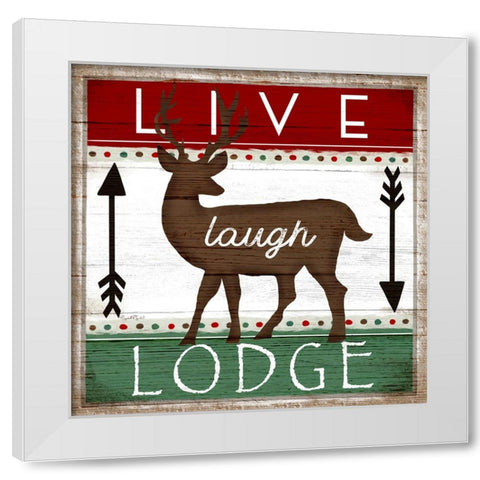 Live, Laugh, Lodge White Modern Wood Framed Art Print by Tyndall, Elizabeth