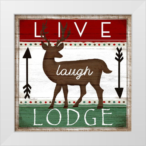 Live, Laugh, Lodge White Modern Wood Framed Art Print by Tyndall, Elizabeth