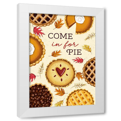 Come in for Pie White Modern Wood Framed Art Print by Tyndall, Elizabeth