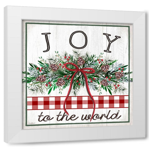 Joyful Wreath White Modern Wood Framed Art Print by Tyndall, Elizabeth