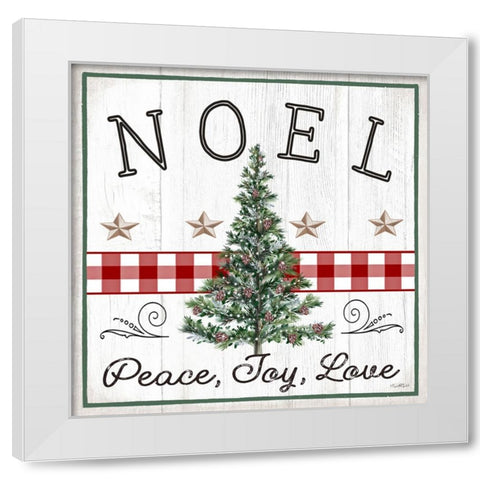 Peace, Joy, Love - Noel White Modern Wood Framed Art Print by Tyndall, Elizabeth