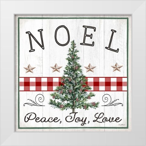 Peace, Joy, Love - Noel White Modern Wood Framed Art Print by Tyndall, Elizabeth