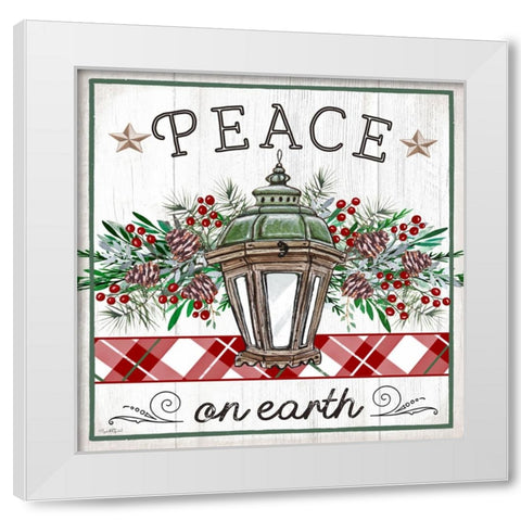 Peace on Earth Lantern White Modern Wood Framed Art Print by Tyndall, Elizabeth